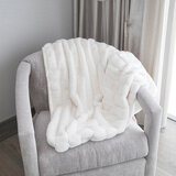 Mon Chateau Luxe Faux Fur Channel Throw in 2 Colours, 152 x 177 cm 