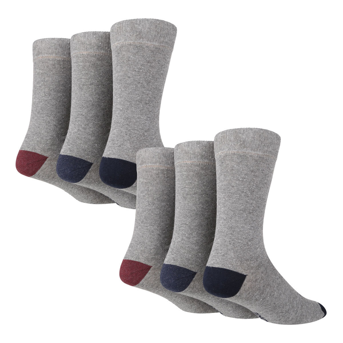 Tore Mens Heel and Toe Crew Socks, 2 x 3 Pack