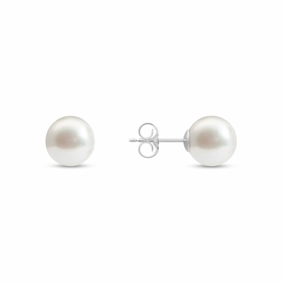 8.5-9mm Akoya White Pearl Earrings, 14ct White Gold 8.5-9mm Akoya White Pearl Earrings, 14ct White Gold