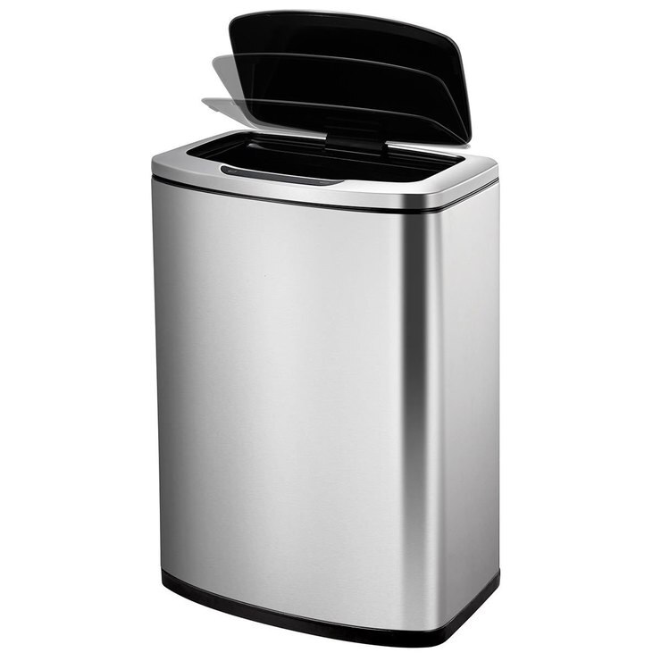 EKO 47 Litre Stainless Steel Motion Sensor Waste Bin with Polypropylene