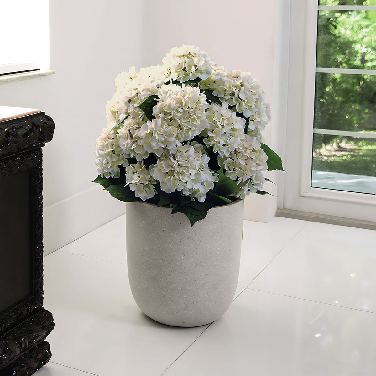 Artificial Hydrangea Floor Plant in Planter