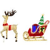 6 ft (182cm) Pre-Lit 3D Deer & Sleigh with 675 LED Lights 6 ft (182cm) Pre-Lit 3D Deer & Sleigh with 675 LED Lights