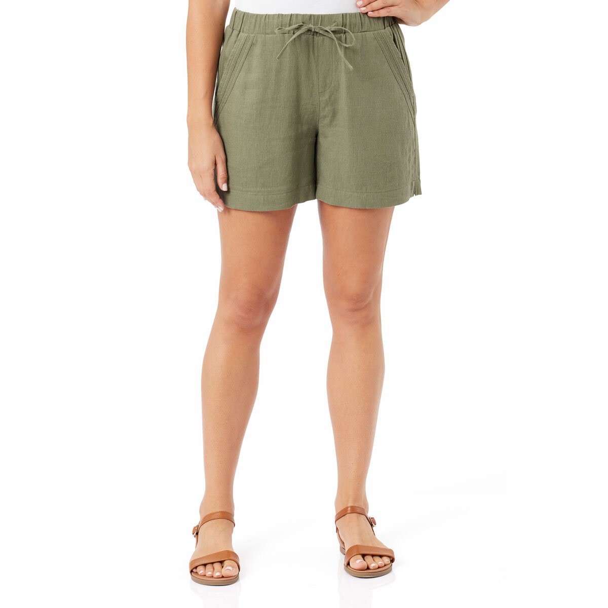 Briggs Ladies Linen Short in Green