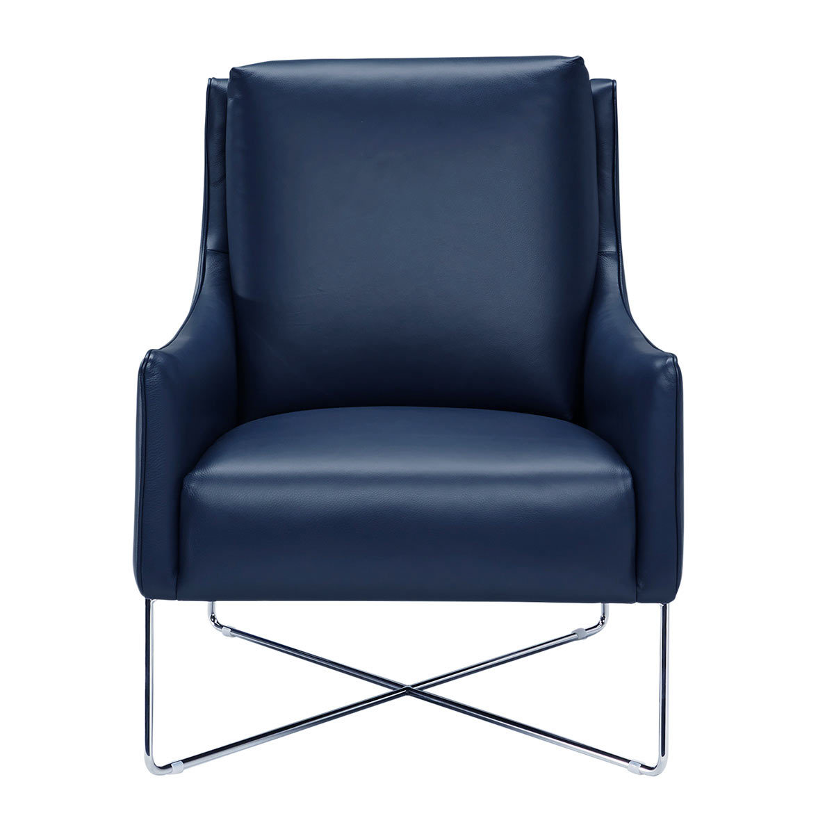 Natuzzi Navy Top Grain Leather Accent Chair Costco UK
