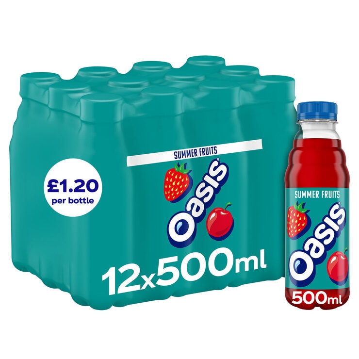 Oasis Summer Fruits PMP £1.20, 12 x 500ml Oasis Summer Fruits PMP £1.20, 12 x 500ml