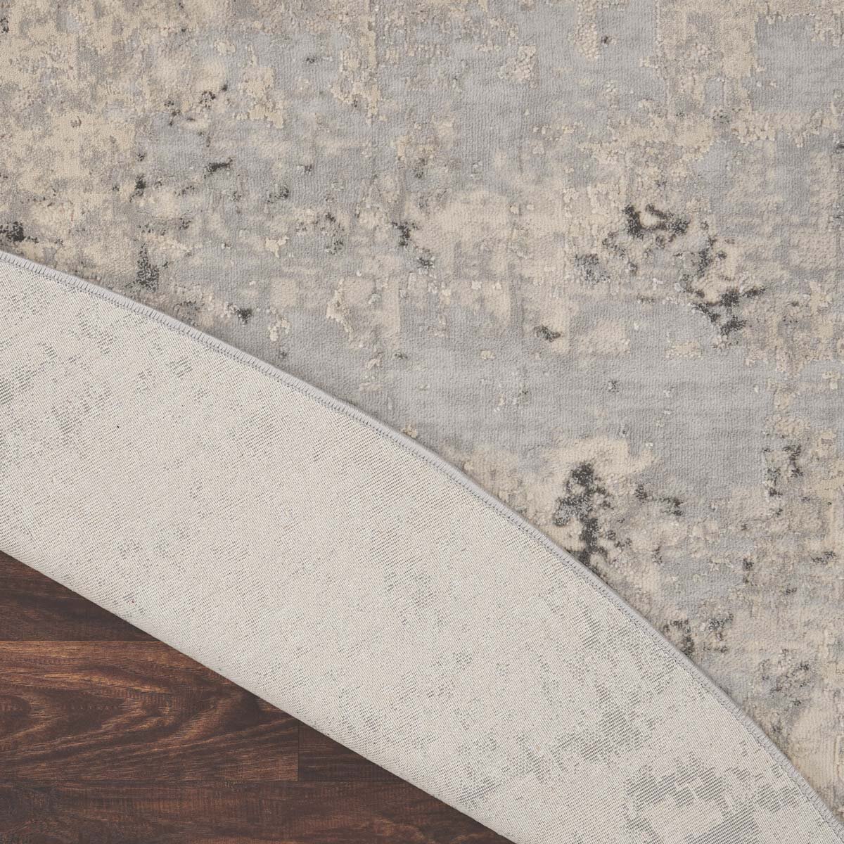 Rustic Textures Mottled Grey Circle Rug