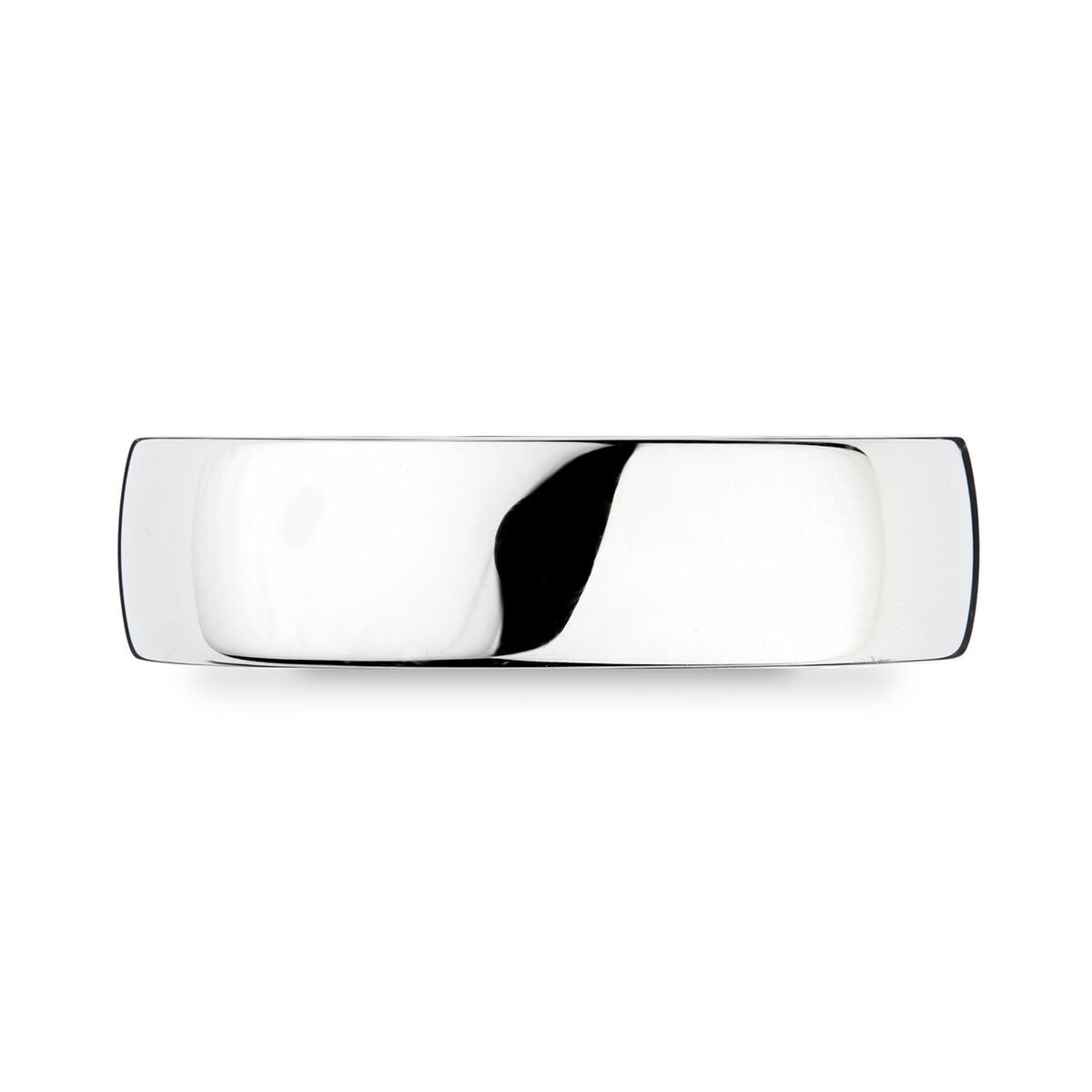 6.0mm Basic Light Court Wedding band. 18ct White Gold