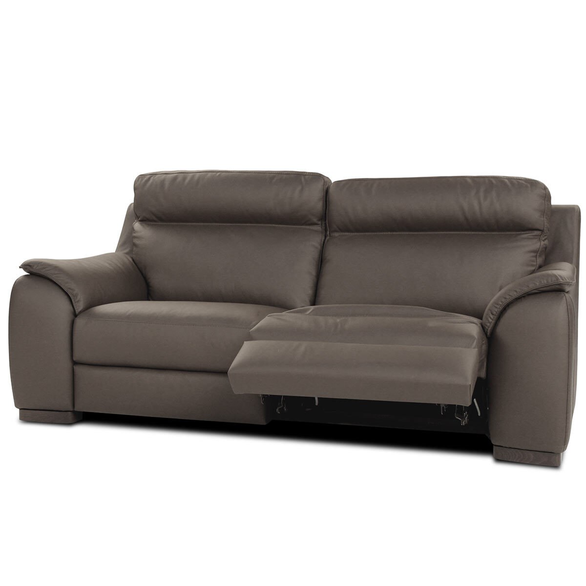 Calia Italia Grey Italian Leather Serena 3 Seater Power Recliner Sofa