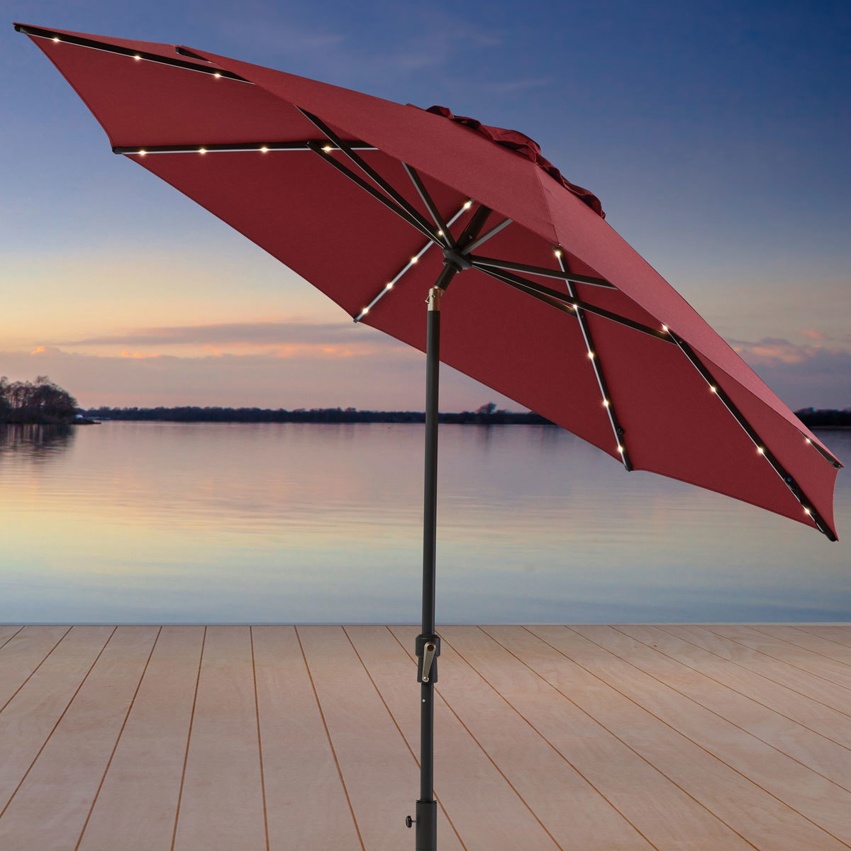 Activa ProShade 10ft (3.05m) Aluminium Market 40 LED Umbrella in 3