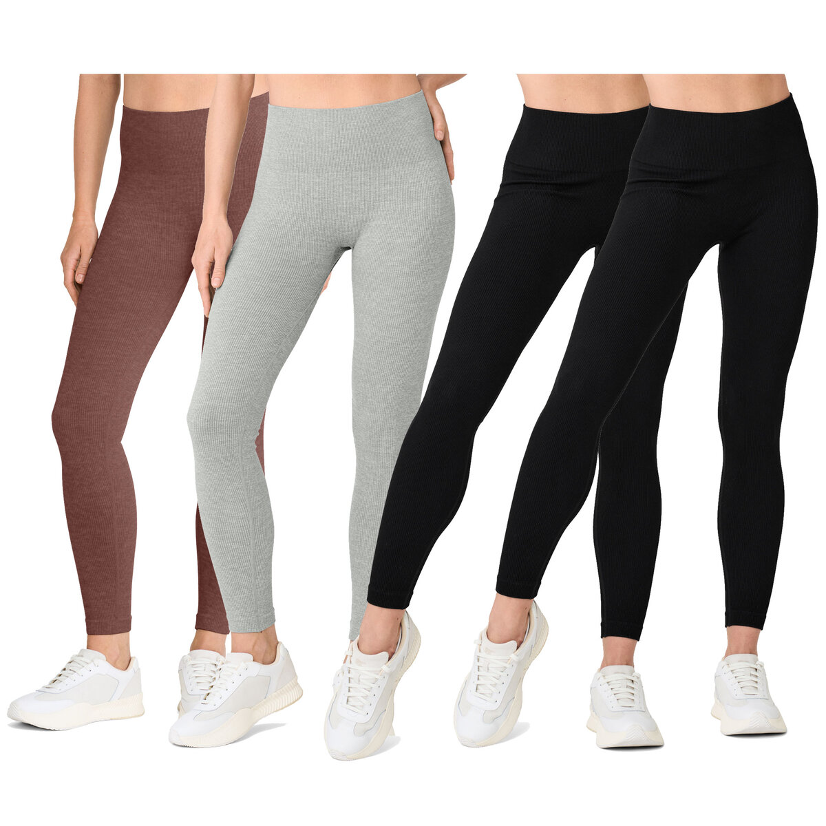 Lemon Ladies Ribbed Legging, 2 Pack