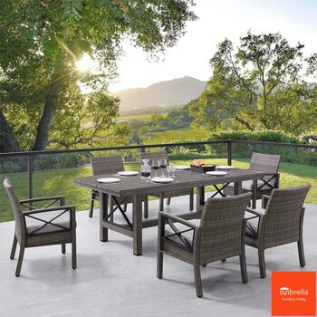 OVE Decors Austin 7 Piece Wicker Dining Set + Cover