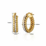 14ct Yellow & White Gold Bead Hoop Earrings 14ct Yellow & White Gold Bead Hoop Earrings