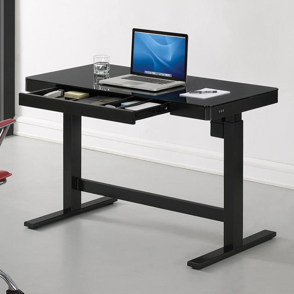 Tresanti Power Adjustable Height Tech Desk Black Costco Uk