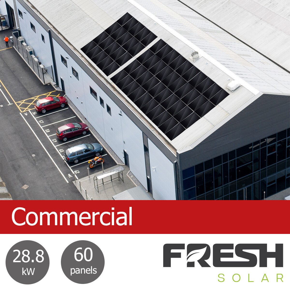 Fresh Solar Commercial 28.8kW PV System [60 Panels] - Fully Installed