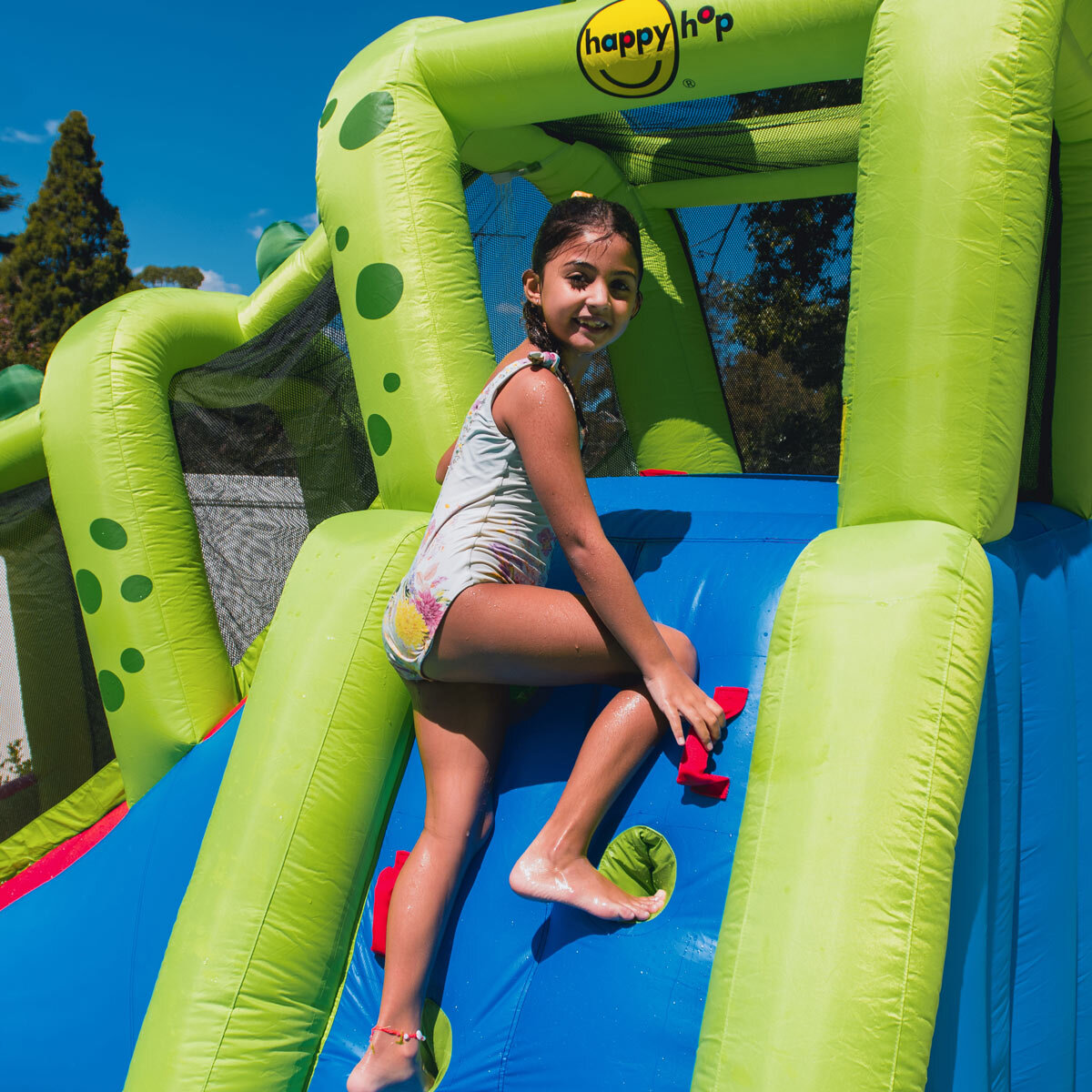 Happy Hop Crocodile Cave Adventure Inflatable Waterslide (3+ Years)