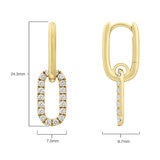 0.52ctw Round Brilliant Cut Oval Link Earrings, 14ct Yellow Gold