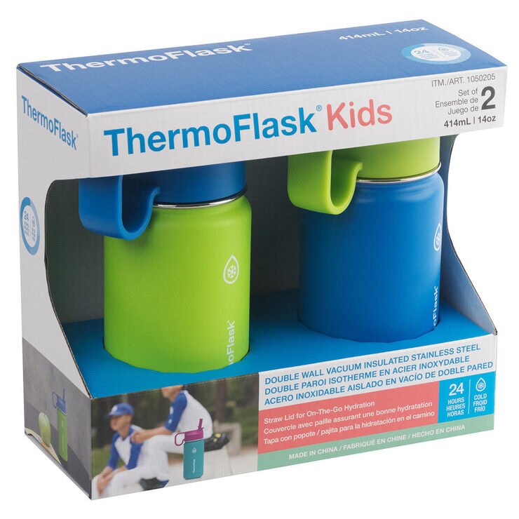 ThermoFlask Kids Stainless Steel Vacuum Insulated Bottles with Straw