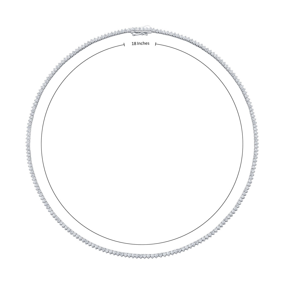 5.00ctw Round Brilliant Cut Diamond Tennis Necklace, 14ct White Gold
