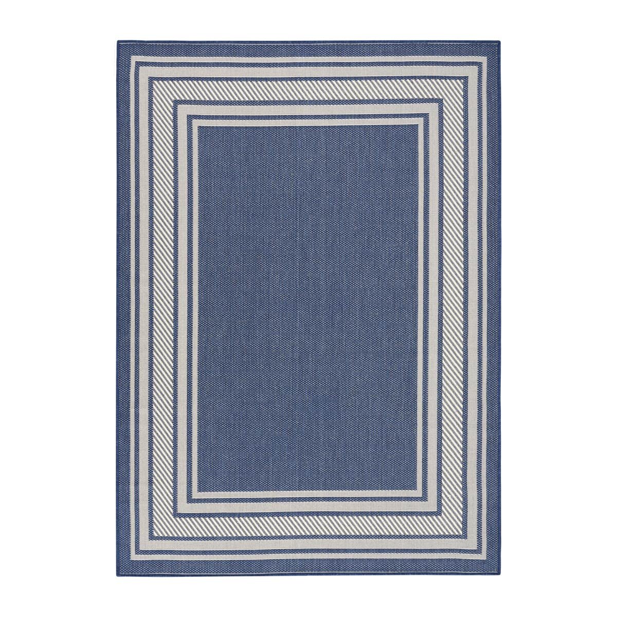 Nourison Horizon Border Indoor / Outdoor Rug in 2 Sizes, Navy