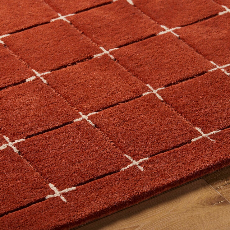 Livabliss Brook Orange Wool Rug, In 2 Sizes Livabliss Brook Orange Wool Rug, In 2 Sizes