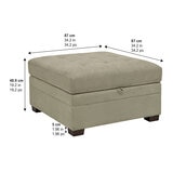 Thomasville Tisdale Beige Fabric Storage Ottoman