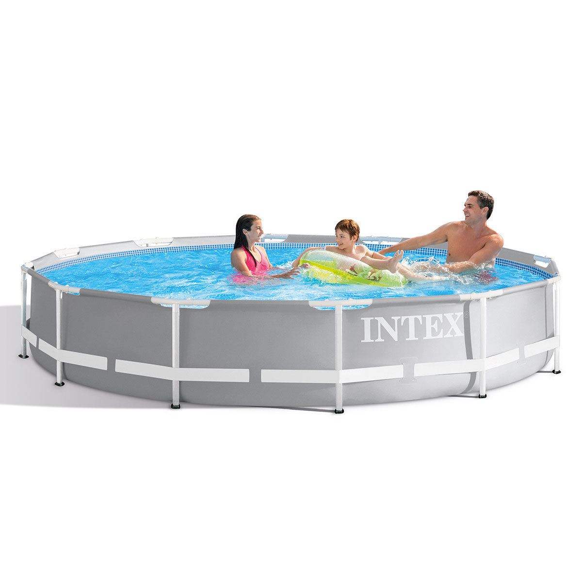 Intex 12ft (3.7m) Round Prism Frame Pool with Filter Pump