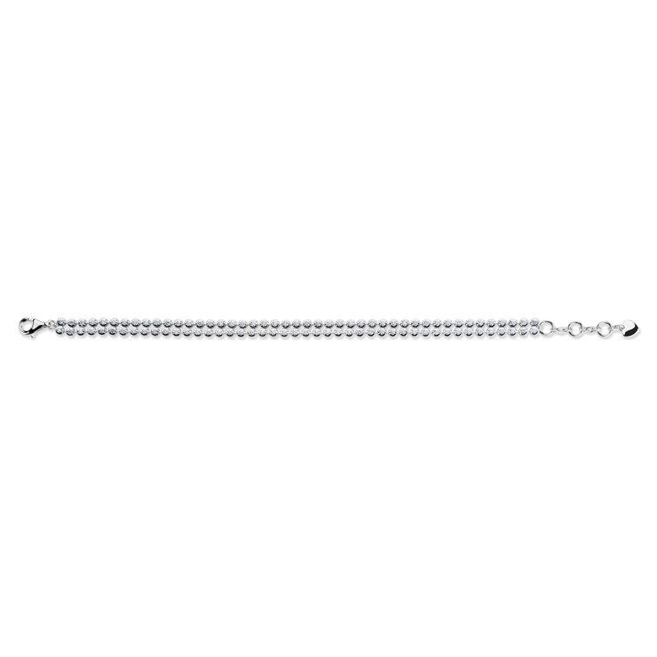 2.00ctw Round Brilliant Cut Diamond Double Row Bracelet, 18ct White Gold