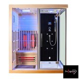 Insignia 1820 x 1230  x 2150mm Split Shower & Sauna Wood at costco.co.uk