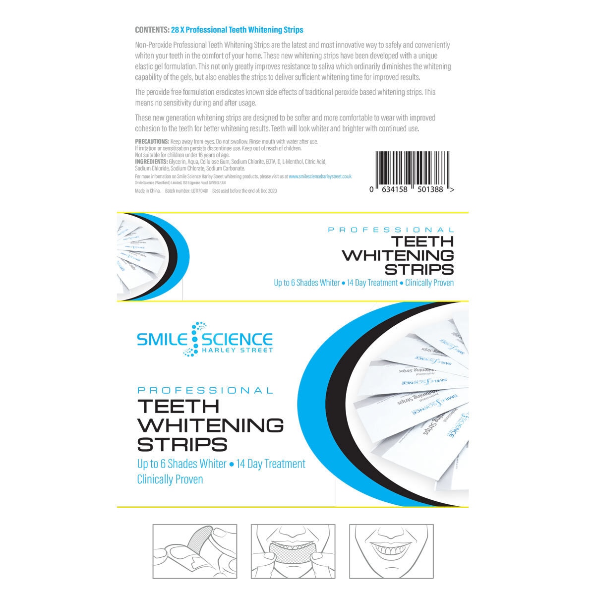 Smile Science Professional Teeth Whitening Strips, 2 x 14 Pack