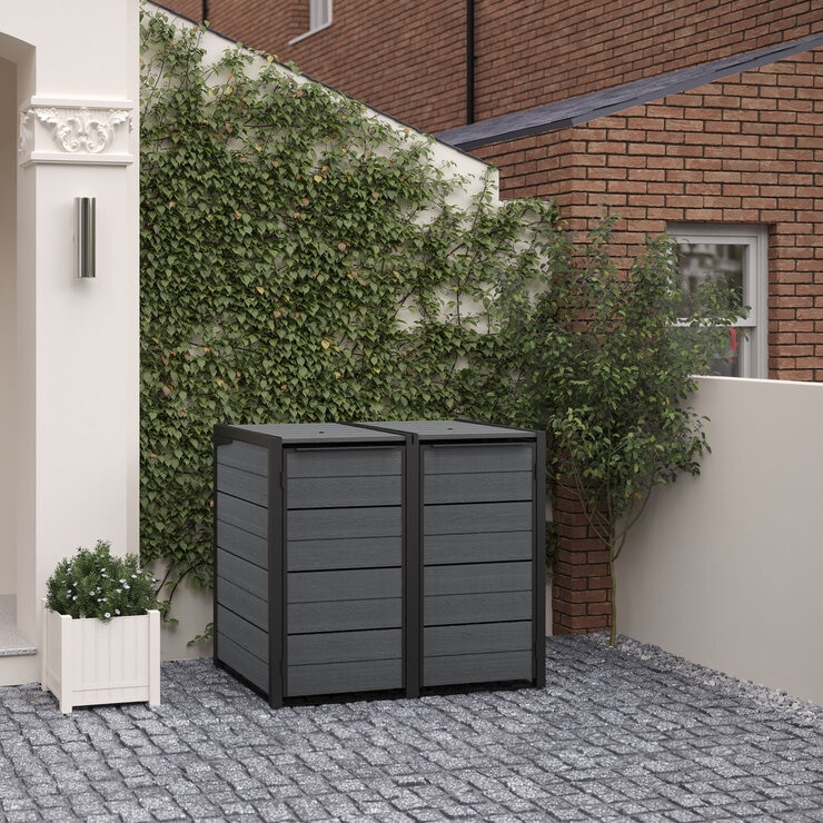 Keter Cortina Hide Away Bin Store (2 Sections) Keter Cortina Hide Away Bin Store (2 Sections)