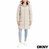 DKNY Women's Long Down Coat with Hood