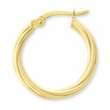 14ct Yellow Gold Textured Hoop Earrings