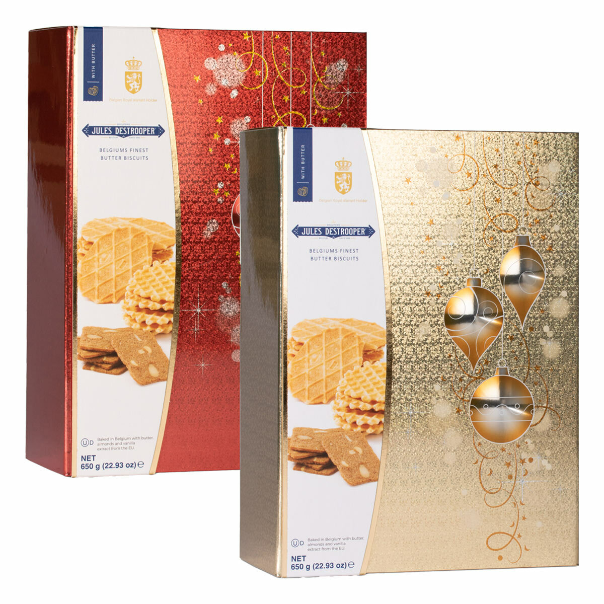 Jules Destrooper Butter Biscuits, 650g in two colours