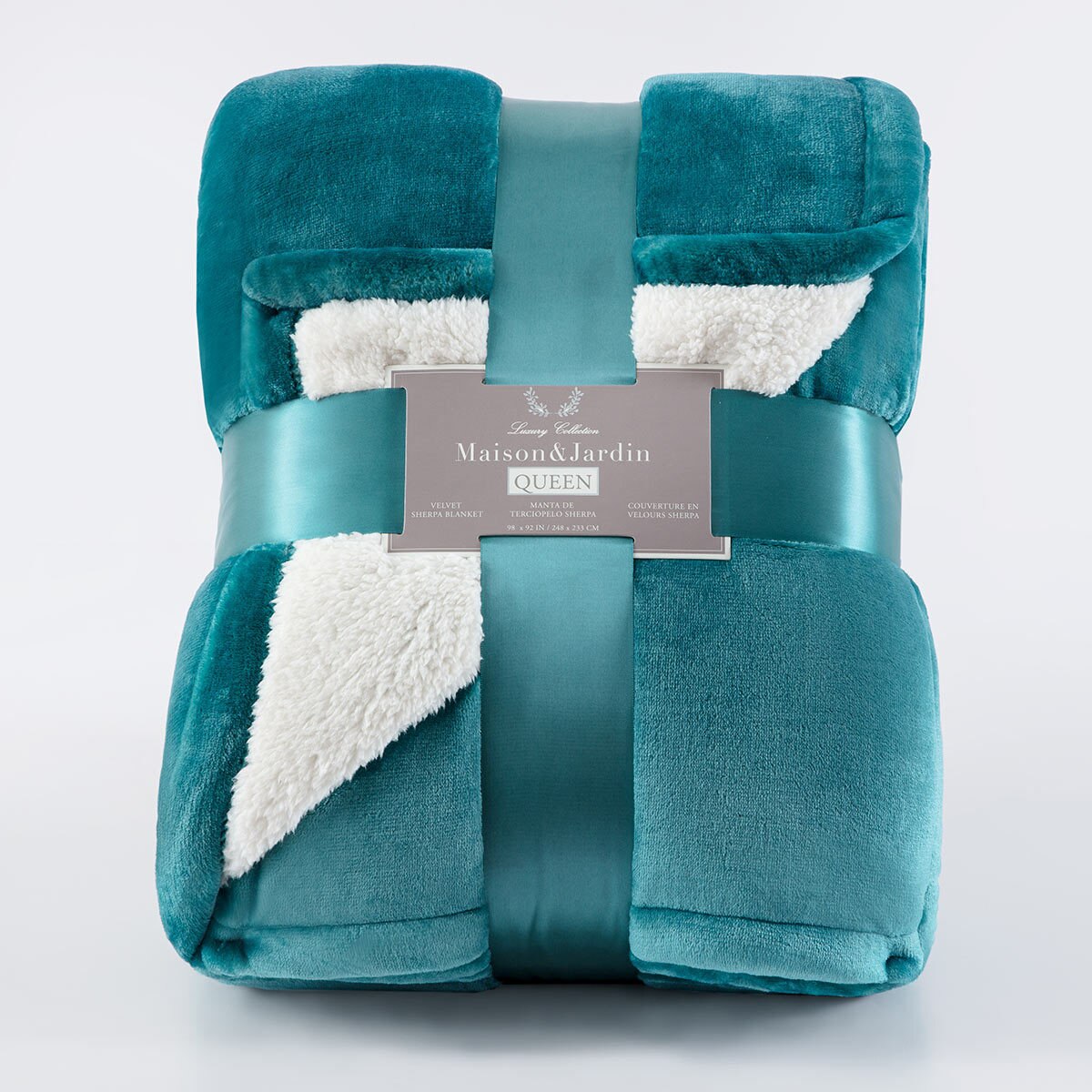 Maison & Jardin King Size Velvet Sherpa Blanket Available in 2 Colours