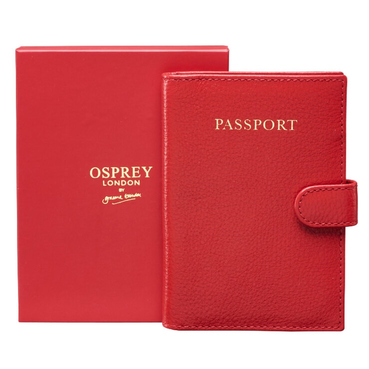 Osprey London Tilly Leather Passport Holder, Red Osprey London Tilly Leather Passport Holder, Red