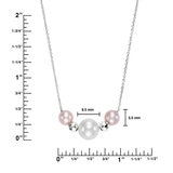 5.5-6mm White & 8-8.5mm Pink Cultured Freshwater Pearl Necklace, 14ct White Gold