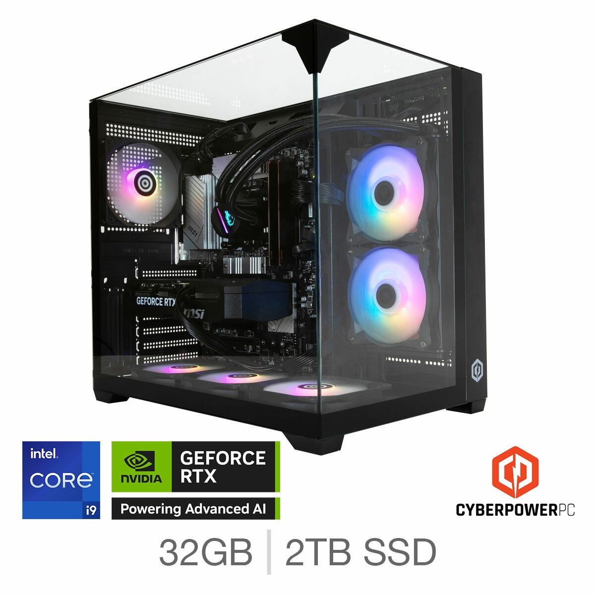 CyberPower, Intel Core i9, 32GB RAM, 2TB SSD, NVIDIA GeForce RTX 5080, Gaming Desktop PC