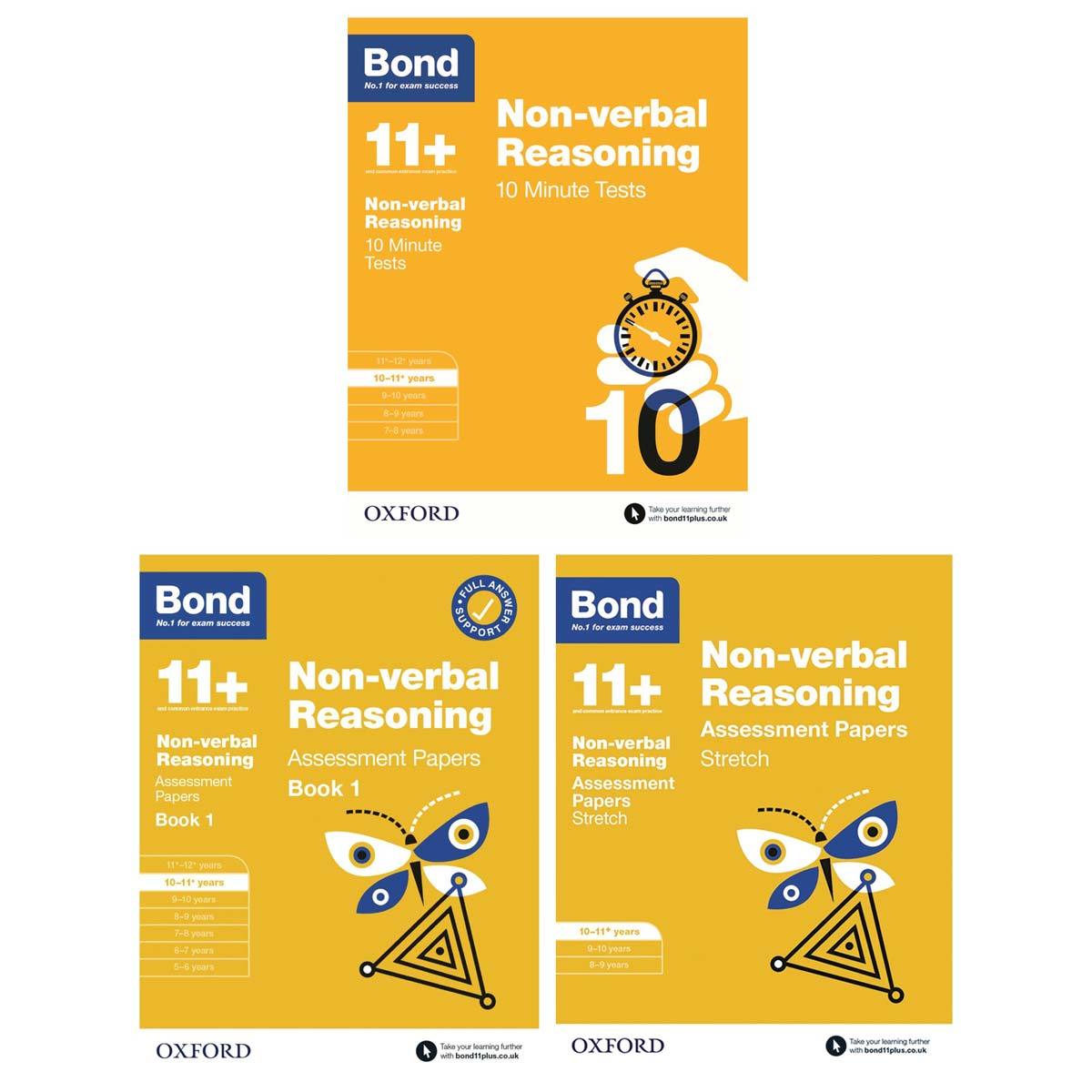 Bond 11+ Non Verbal Reasoning Assessment Papers 3 Pack, Age 10-11