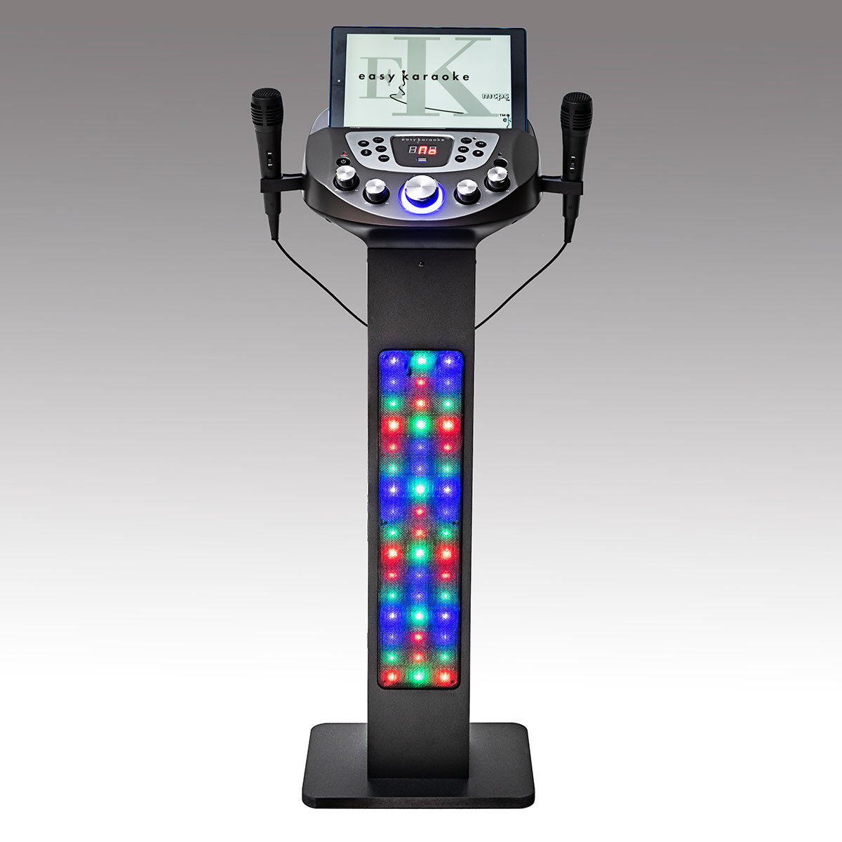 grey background image of karaoke machine