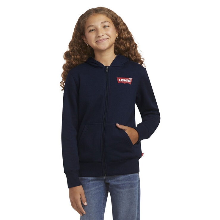 Levi Youth Zip Up Hoodie in Navy, 10-12 Years