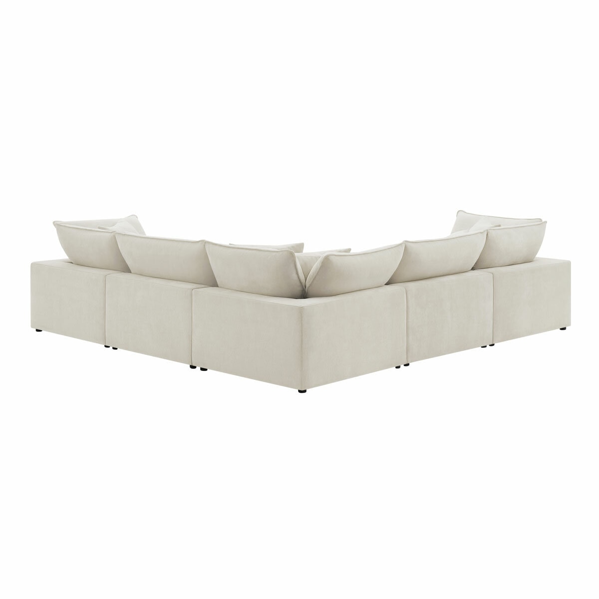 Aiden & Ivy Sereen Beige Fabric 6 Piece Modular Sofa - Back Image
