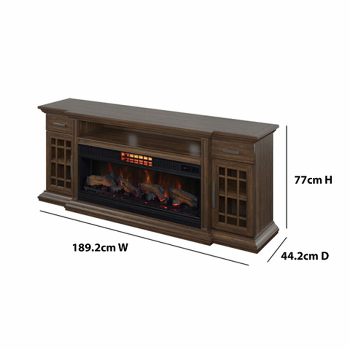 Tresanti Everett Media Mantel with ClassicFlame CoolGlow 2-in-1 Electric Fireplace & Fan