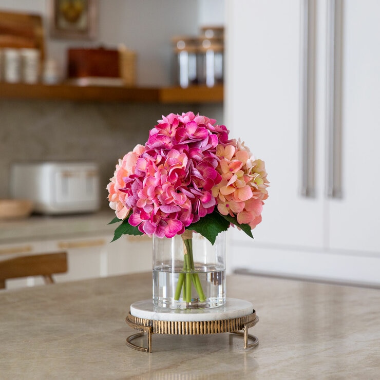 Real Touch Artificial Hydrangea in Vase in Pink Real Touch Artificial Hydrangea in Vase in Pink