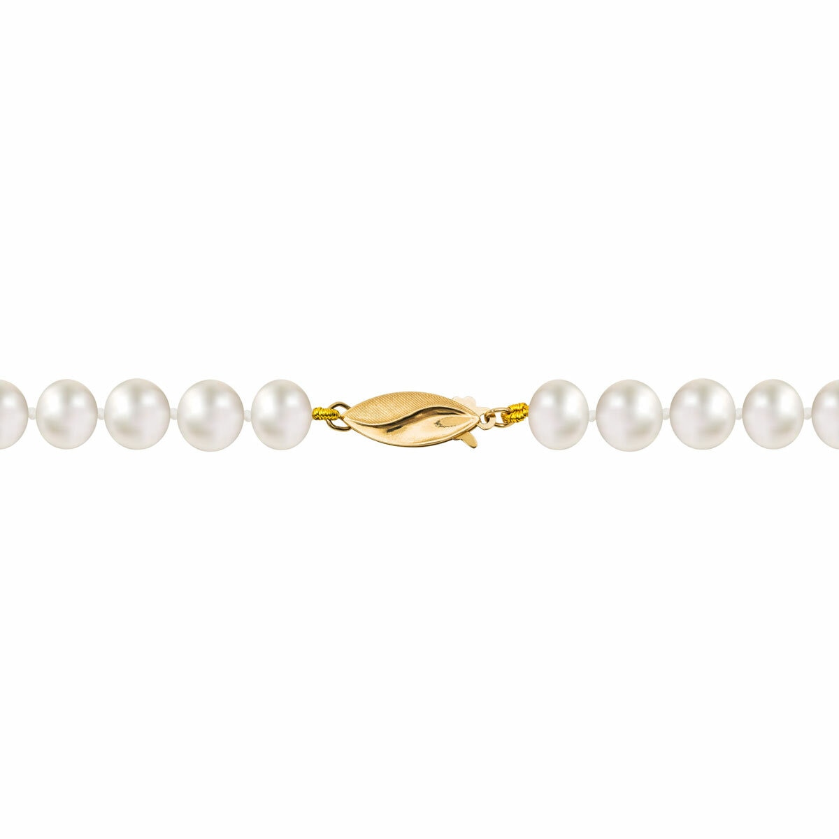 7-7.5mm Cultured Freshwater White Pearl Necklace, 14ct Yellow Gold 7-7.5mm Cultured Freshwater White Pearl Necklace, 14ct Yellow Gold