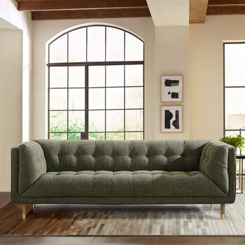 Isla Green Fabric Large 3 Seater Sofa