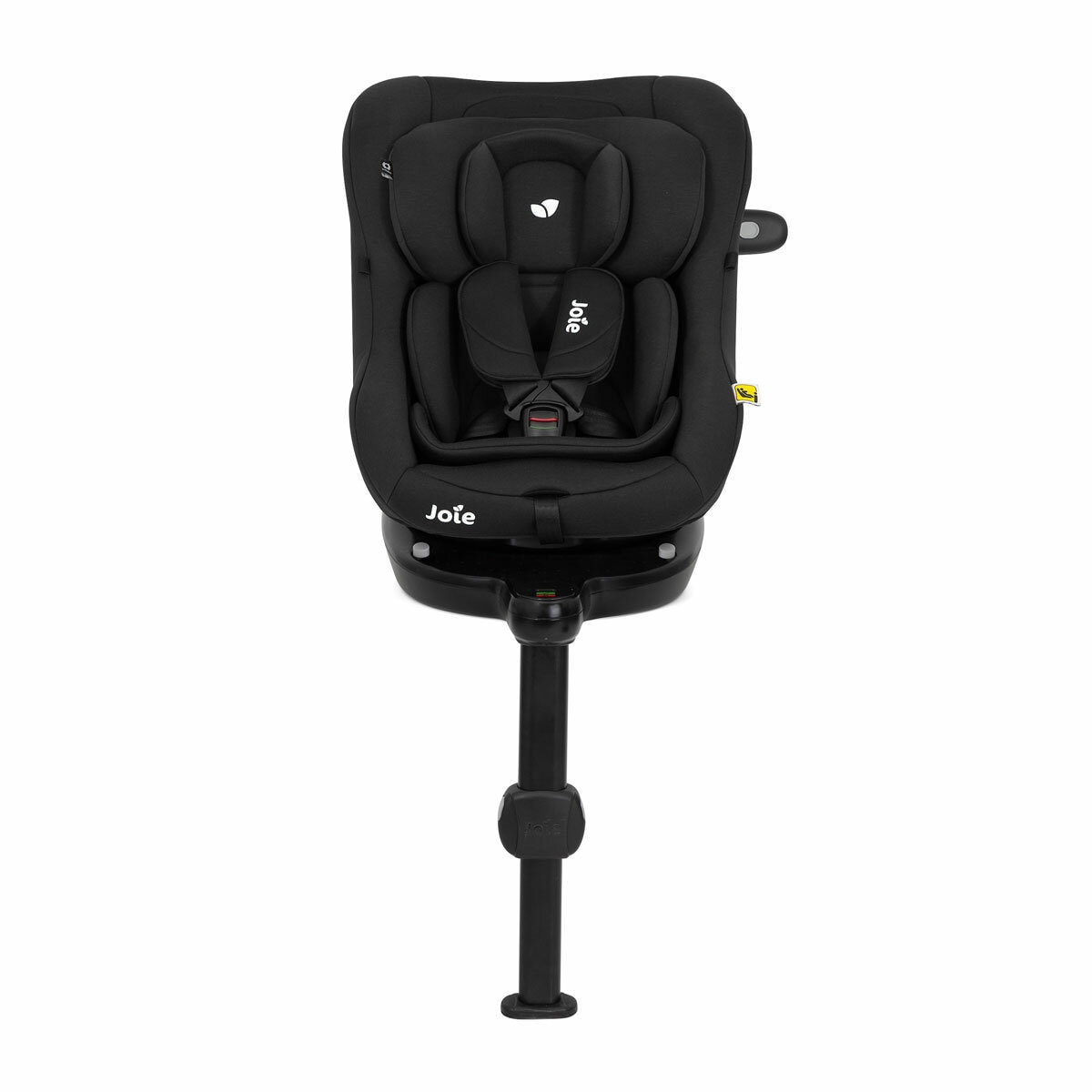 Studio image of the Joie I-Pivot Car Seat from the front set up for a small baby