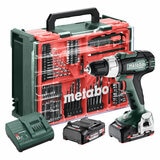 Metabo 18V Cordless Hammer Drill with Two 2.0Ah Batteries and Accessory Kit