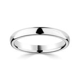 3.0mm Basic Court Wedding band. Platinum