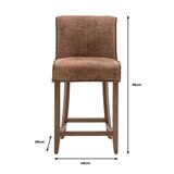 Tarnby Brown Leather Barstool 2pk