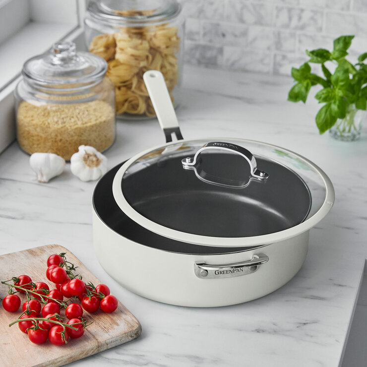 GreenPan Saute Pan with Lid , 30cm Available in 2 Colours